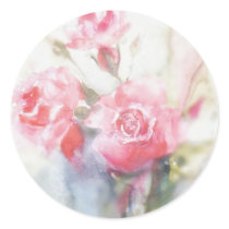 dreamy pink watercolor roses stickers