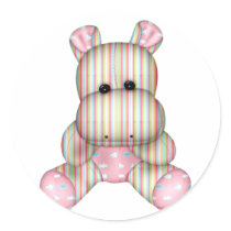 dreamy striped hippo stickers