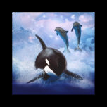Dreamy Whale and dolphins canvas prints