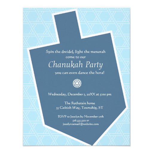 Dreidel Chanukah Party Invitation