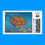 Dreidel Gold Hanukkah Postage Stamps stamps