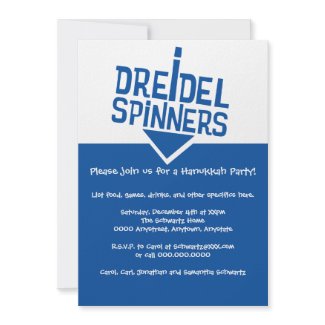 Dreidel Spinners Hanukkah Party invitation
