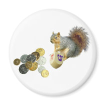 Dreidel Squirrel Magnet by catsclips Dreidel Squirrel Magnet