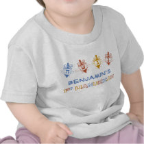 Dreidels 1st Hanukkah Personalised Baby Tee t-shirts by YourBabysFirst Dreidels 1st Hanukkah Personalised Baby Tee t-shirts