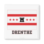 Drenthe Flag with name Refrigerator Magnet