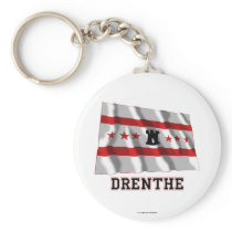 Drenthe Waving Flag with Name Key Chains