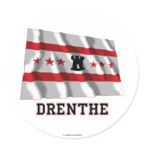 Drenthe Waving Flag with Name Sticker