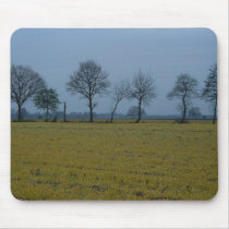 Drenthe - Yellow Grass with Trees Mouse Pad