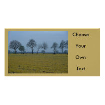 Drenthe - Yellow Grass with Trees Customized Photo Card