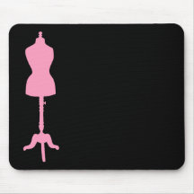 Dress Form Silhouette II - Pink Mouse Pads