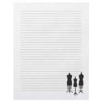 Dress Form Silhouette Lined Notebook Paper Flyers