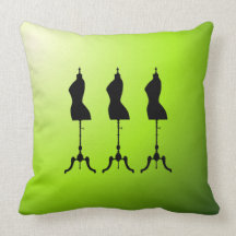 Dress Forms on Lime Throw Pillows