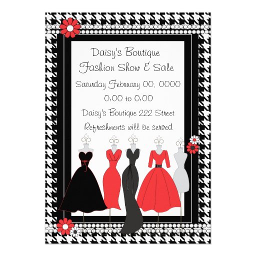 Dress Shop Daisy Theme Personalized Invitation