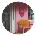 Dress Shop With Orange and Blue Awning sticker
