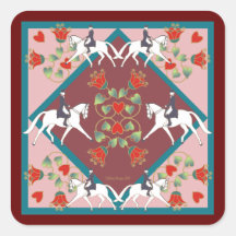 Dressage Hearts and Flowers Sticker