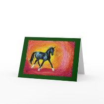 Dressage Horse Holiday Card by PaintingPony Dressage Horse Holiday Card