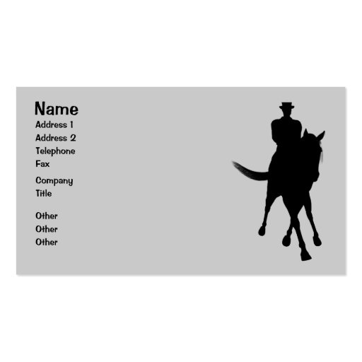 Dressage Horse Silhouette Business Card (front side)