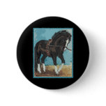 Dressage Horse Working on Lunge Line Equine Art Pin