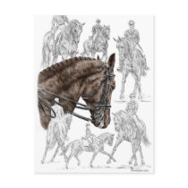 Dressage Horses in Collected Trot Canter Post Card