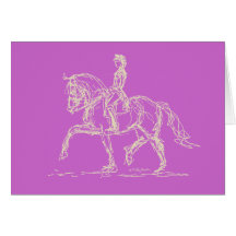 Dressage Passage Card White on Lavender