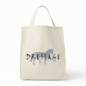 Dressage Trot w/ Text (blue) bags by dogsandhorses Dressage Trot w/ Text (blue) bags