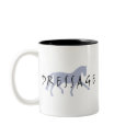 Dressage Trot w/ Text (blue) mugs by dogsandhorses Dressage Trot w/ Text (blue) mugs