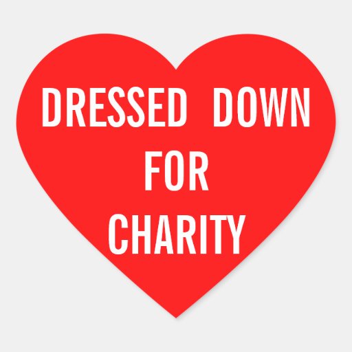 Dressed For Charity Heart Heart Sticker Zazzle