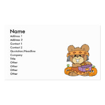 dressed for halloween indian costume teddy bear de business card