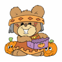dressed for halloween indian costume teddy bear de acrylic cut out