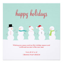 Dressed Snowmen Business Holiday Cards invitations