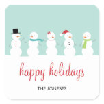 Dressed Up Snowmen Holiday Gift Stickers stickers