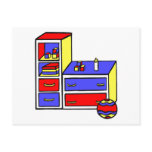 dresser primary colored post cards