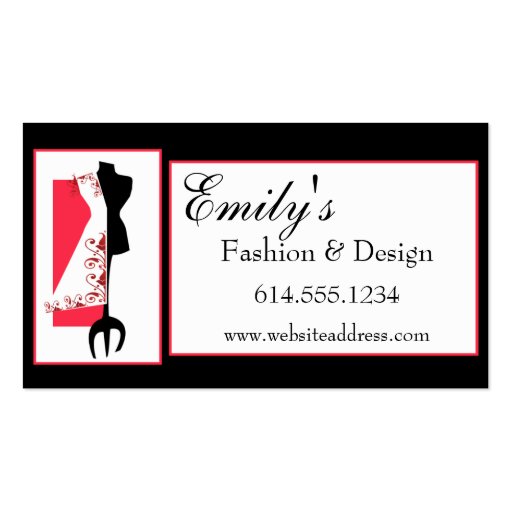 Dressmaker #2 D2 Fashion Sewing Business Cards (front side)