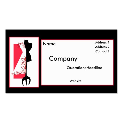 Dressmaker #2/Fashion Design Business Cards (front side)