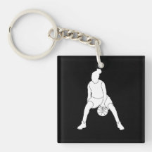 Dribble Acrylic Keychain w/Name Black