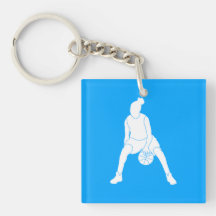 Dribble Acrylic Keychain w/Name Blue