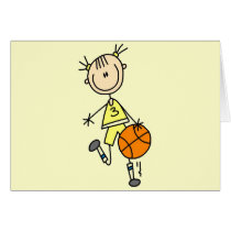 Dribbling Girl Basketball Tshirts and Gifts cards by stick_figures Dribbling Girl Basketball Tshirts and Gifts cards