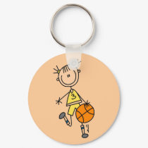 Dribbling Girl Basketball Tshirts and Gifts keychains