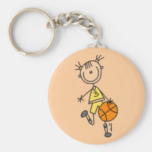 Dribbling Girl Basketball Tshirts and Gifts Key Chains