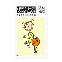Dribbling Girl Basketball Tshirts and Gifts postage by stick_figures Dribbling Girl Basketball Tshirts and Gifts postage