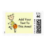 Dribbling Girl Basketball Tshirts and Gifts Postage Stamps