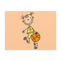 Dribbling Girl Basketball Tshirts and Gifts Post Cards