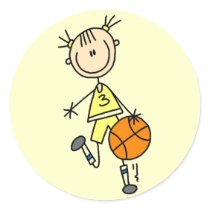 Dribbling Girl Basketball Tshirts and Gifts stickers