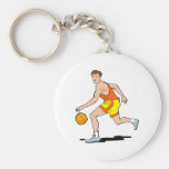 dribbling man basketball keychains