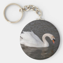 Dribbling Mute Swan Key Chains