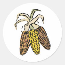 Dried Corn Round Stickers
