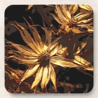 Dried Flower Abstract Drink Coasters