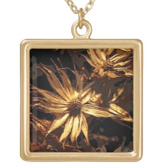 Dried Flower Abstract Pendant