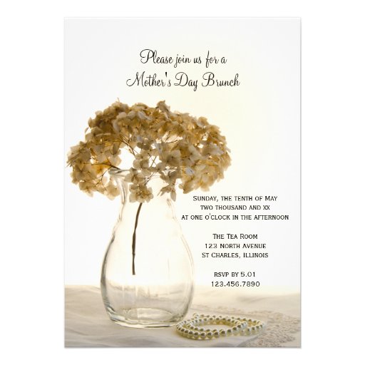Dried Hydrangea Mother's Day Brunch Invitation