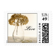 Dried Hydrangea Wedding Love Postage Stamp